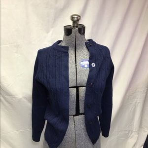 Vintage Navy Cabled Button Down Cardigan